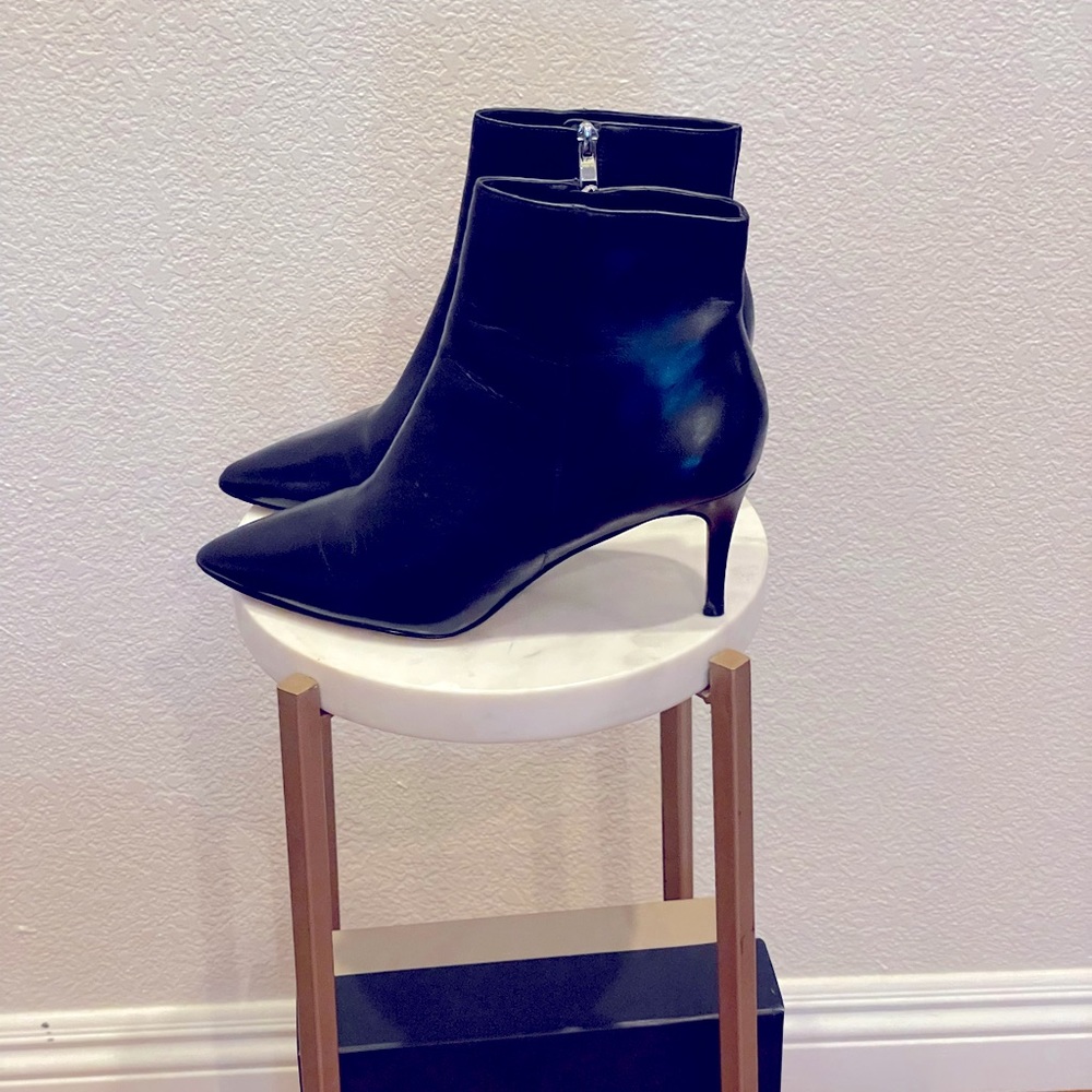 Halogen black leather booties